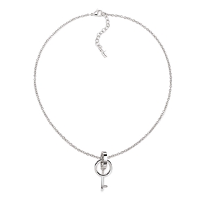 On Key Silver Plated Short Necklace-